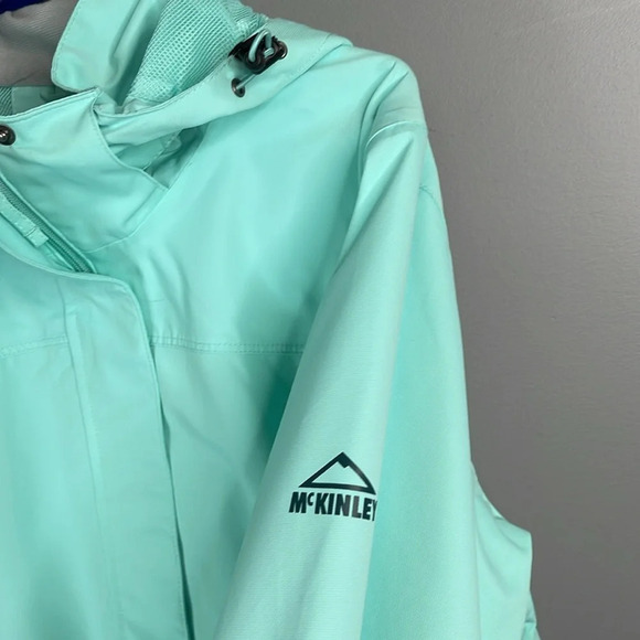 MCKINLEY Aquabase Hooded Jacket Aqua Green Water Resistant Zip Pockets Size M - Picture 8 of 16